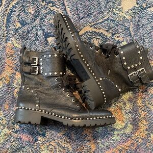 Sam Edelman Black Studded Combat Boots